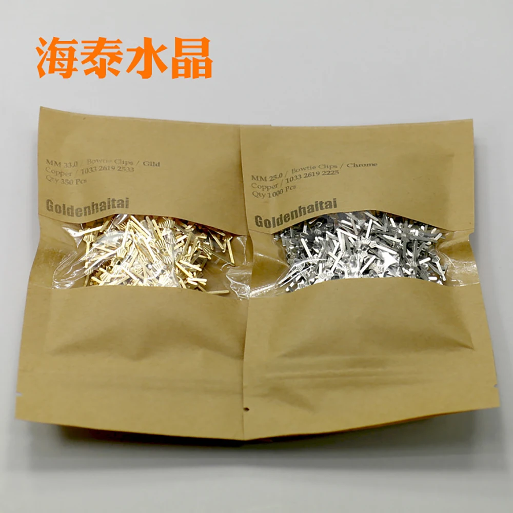 150PCS 25/33/45mm Pins Metal Buckles Butterfly Bowtie Connectors DIY For Crystal Prisms Pendants Beads Chandelier Lighting Parts