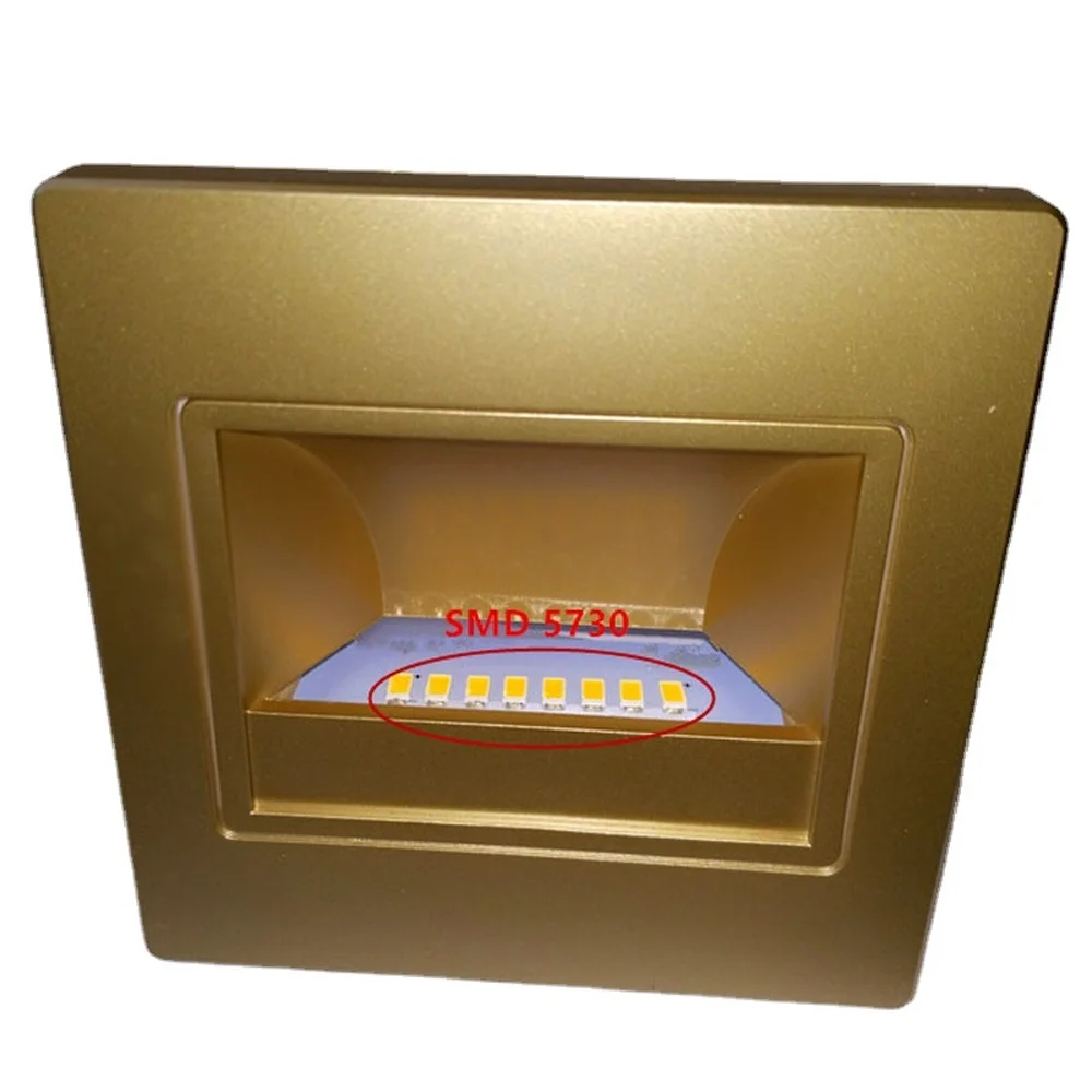 Recessed Ladder Wall Light 1.5W LED Stair&Step Lamp For Staircase Stairway Corridor Foyer Bedside Indoor Nightlight 95x95m