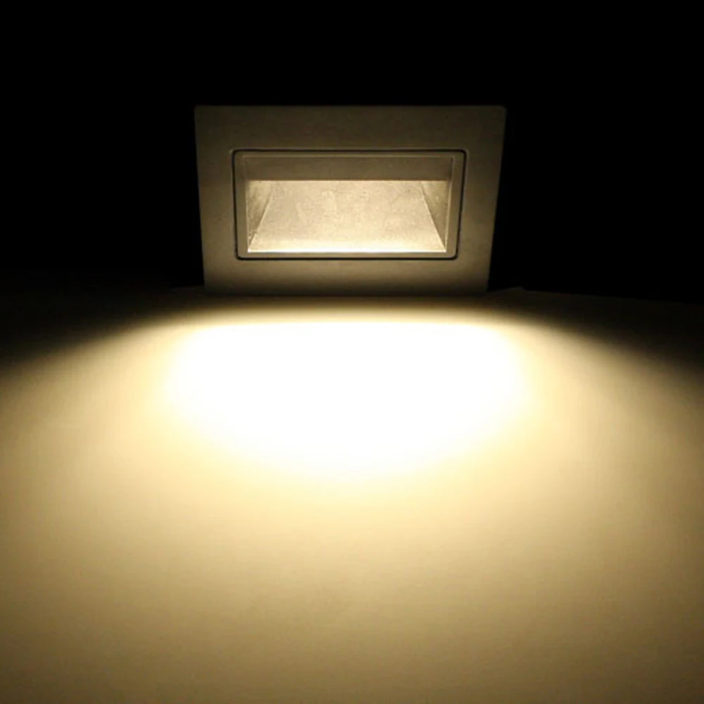 Recessed Ladder Wall Light 1.5W LED Stair&Step Lamp For Staircase Stairway Corridor Foyer Bedside Indoor Nightlight 95x95m