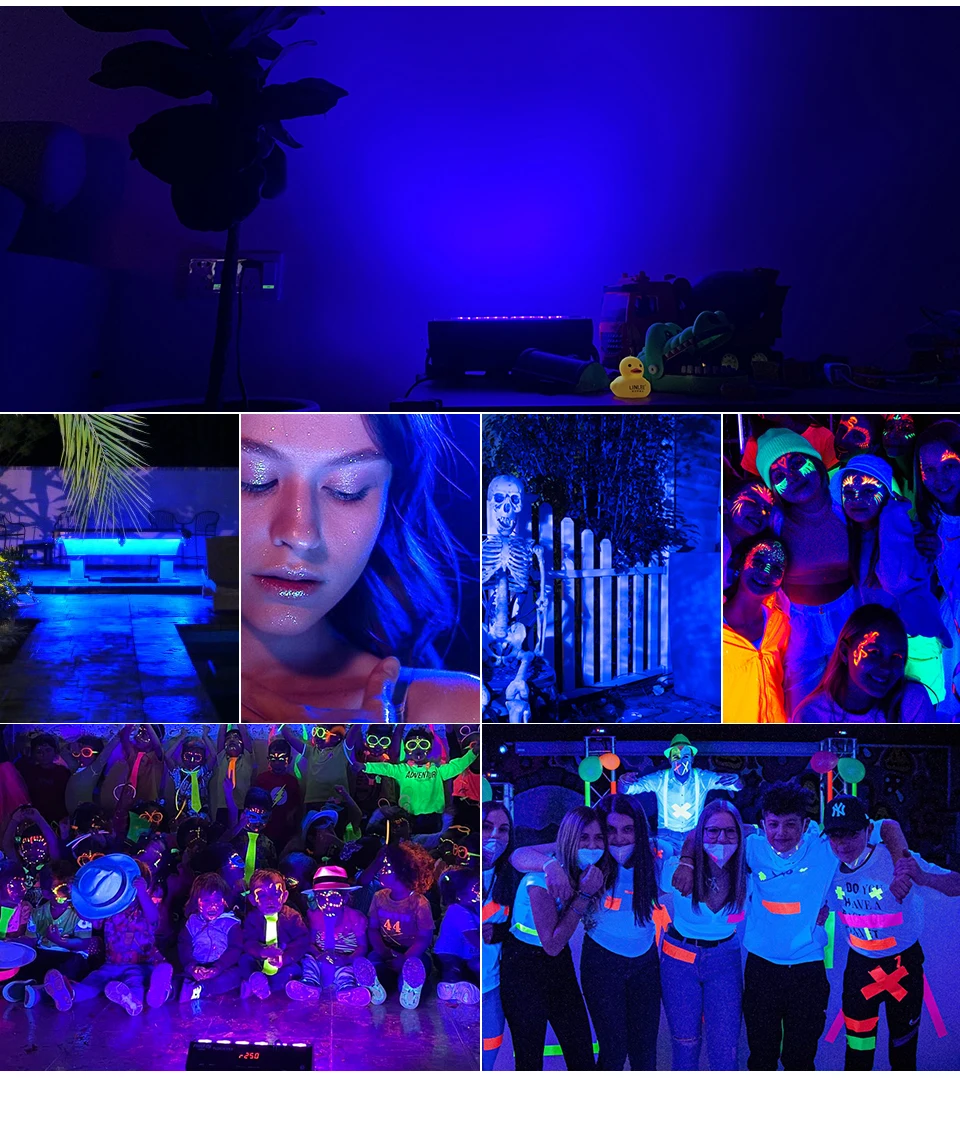 395nm 400nm Led UV Floodlight 220V Ultraviolet Stage Lamp 50W 100W LED Stage Blacklight Waterproof Disco Party Stage Backlight