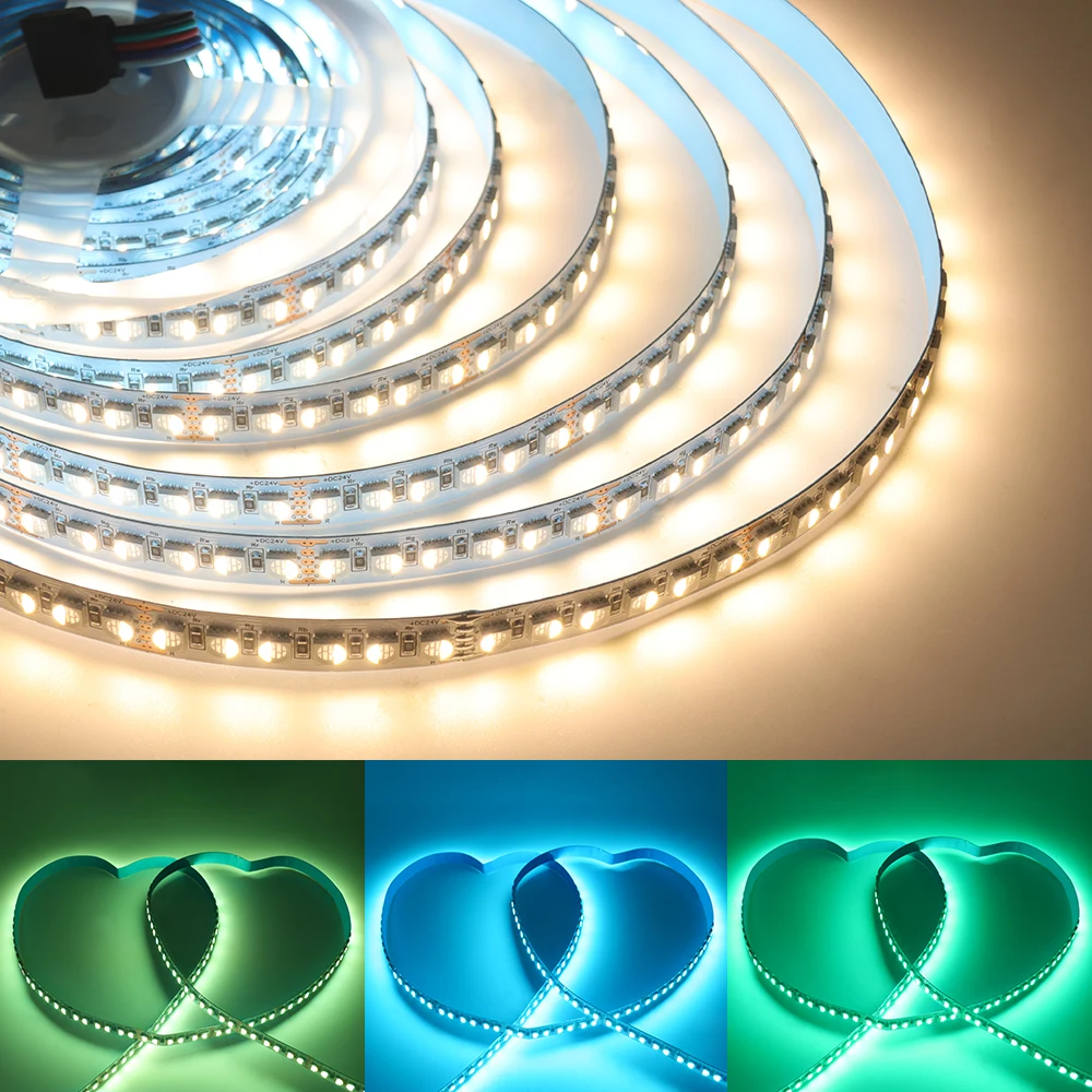 RGBW RGBWW LED Strip DC 12V 24V 4 Colors In 1 Chip SMD 5050 60 108 120 Leds/M Flexible Ribbon Tape Rope Light