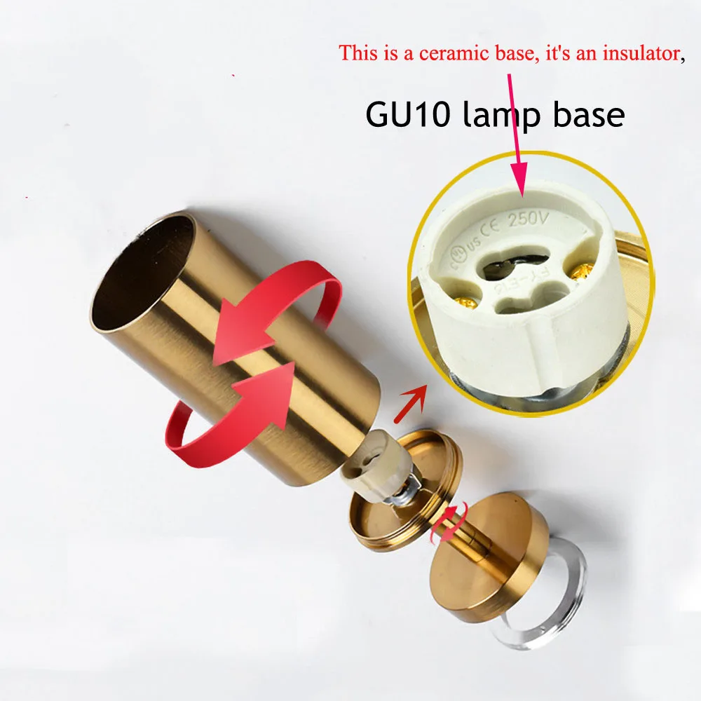 Golden Vintage Industrial Wall Sconce Light GU10 Black White Surface Mounted Rotatable Ceiling Track Bedroom Store Aisle Fixture