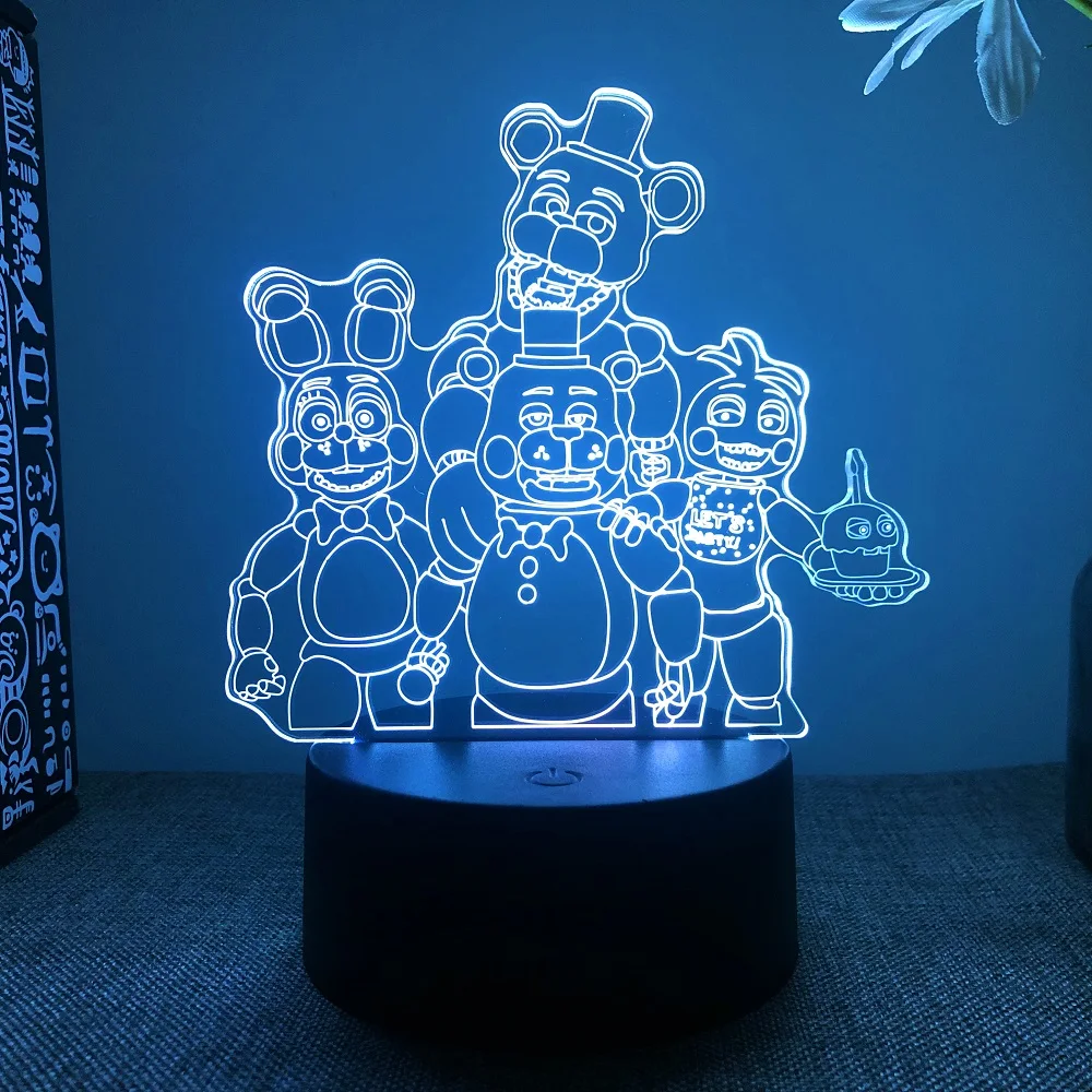 3D Illusion Night Light Messi 7 Color/16 Color Gradient Touch Switch LED Night Light Table Lamp (Crackle White)