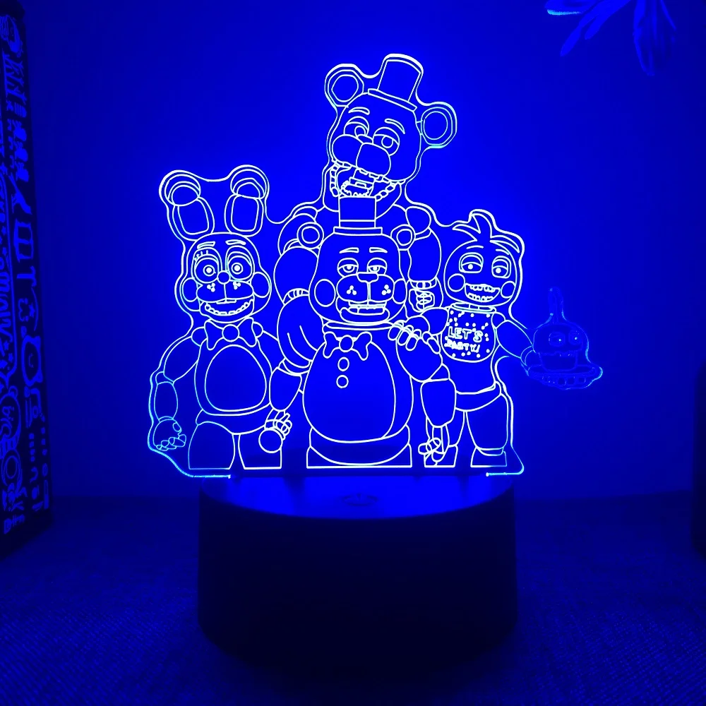 3D Illusion Night Light Messi 7 Color/16 Color Gradient Touch Switch LED Night Light Table Lamp (Crackle White)