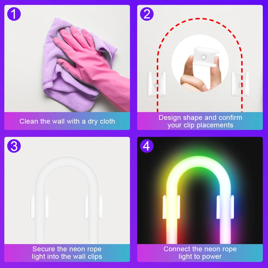 IP67 Tuya WiFi 12V RGBIC Neon Light Led Strips 96LEDs/m Smart RGB Chasing Led Neon Rope Tape For Room Decoration Work With Alexa