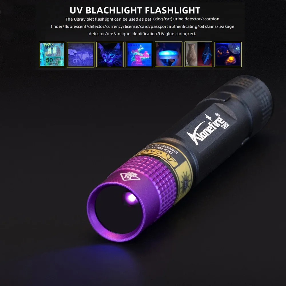 365/395nm Uv Flashlight Blacklight Mini Ultraviolet Torch Money Ore Pet Urine Invisible Ink Marker Stain Scorpion Detector Lamp