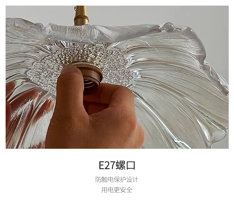 Vintage Pendant Lights Flower Glass Hanging Lamps Home Decoration Lighting Living Room Bedroom Bedside Light Fixture Indoor Shop