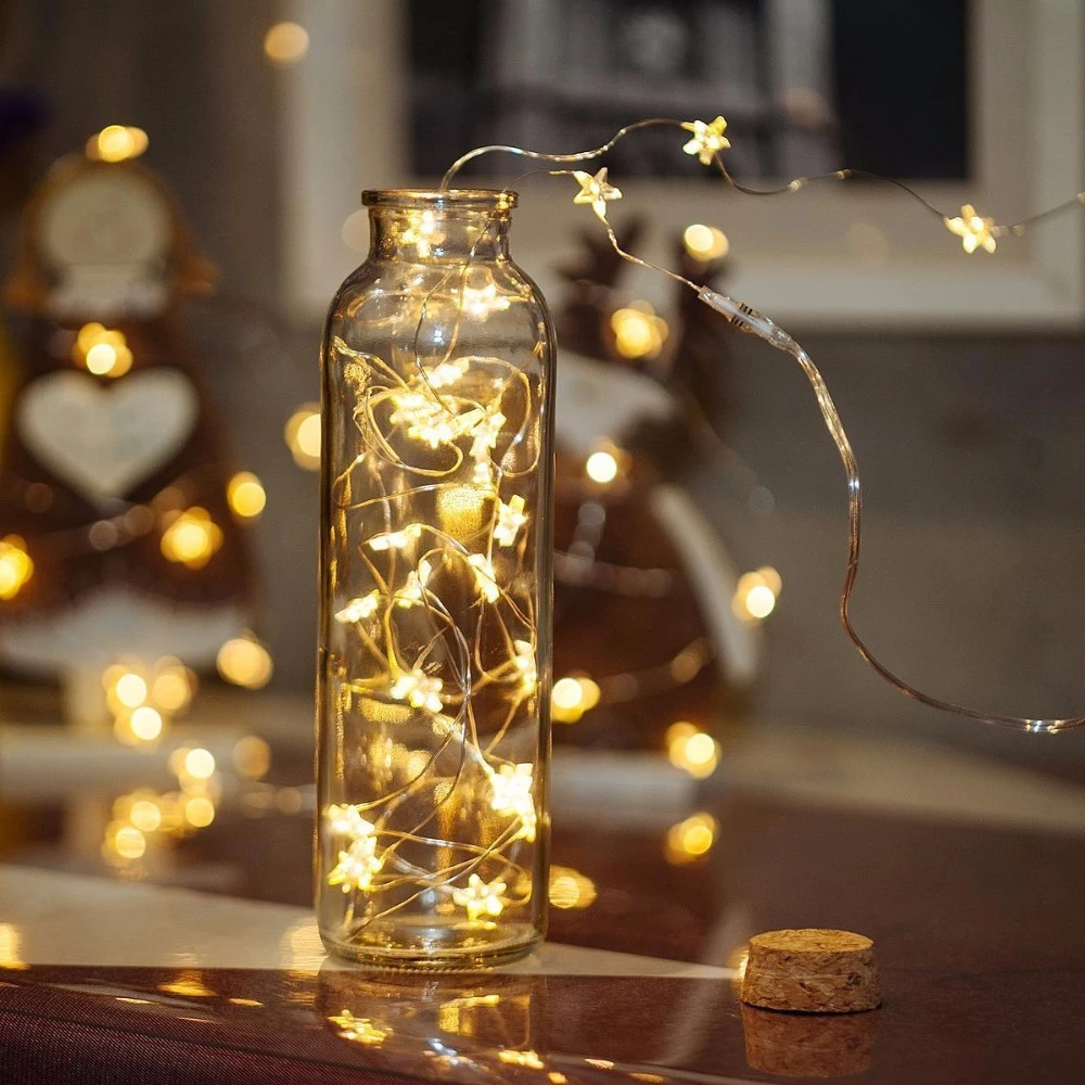 LED Star Fairy Lights String 2/4/6M Battery/USB Plug Garland Stars Light for Room Wedding Party Decoration Navidad 2026