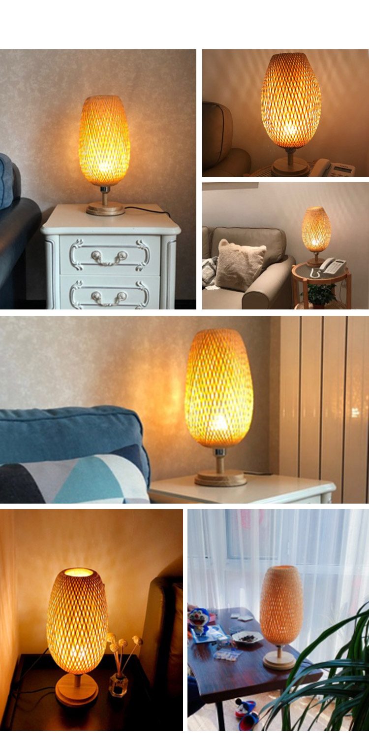 Bamboe Handwerk Weven Slaapkamer Studie Nachtkastje Lamp Bar Tafel Woonkamer Decoratie Warme Bamboe Lamp