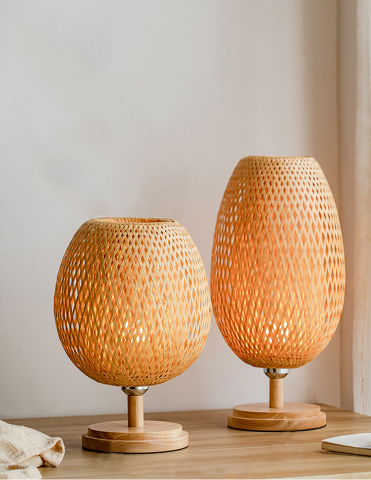 Bamboe Handwerk Weven Slaapkamer Studie Nachtkastje Lamp Bar Tafel Woonkamer Decoratie Warme Bamboe Lamp