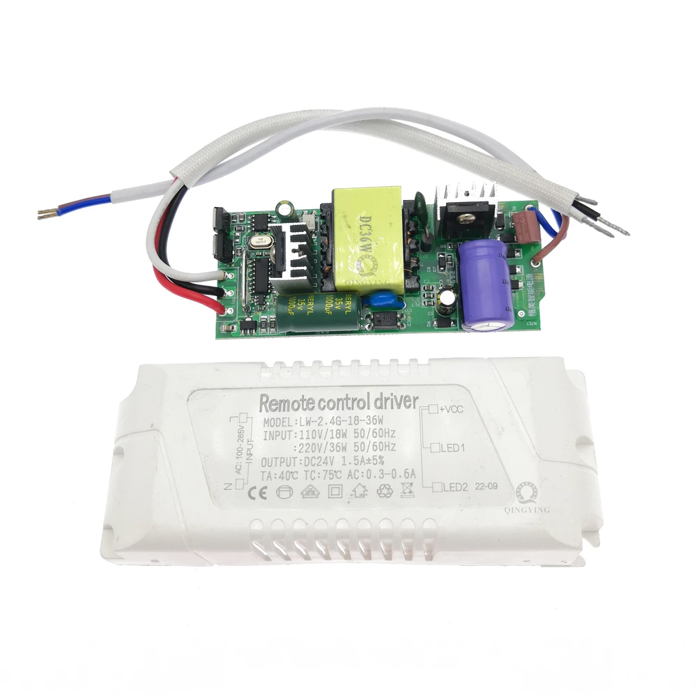 AC110V-220V 18W-108W-150W Output 24V 2.4G Remote Control LED Driver Power Supply For Dual Color LED Strip Dimming Color Changing