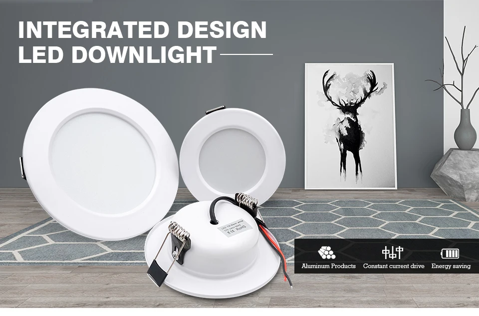 10pcs/lot LED Downlight 5W 9W 12W 15W 18W Recessed Round Led Ceiling Lamp AC110V 220V DC12V 24V Indoor Lighting Warm/Cold White