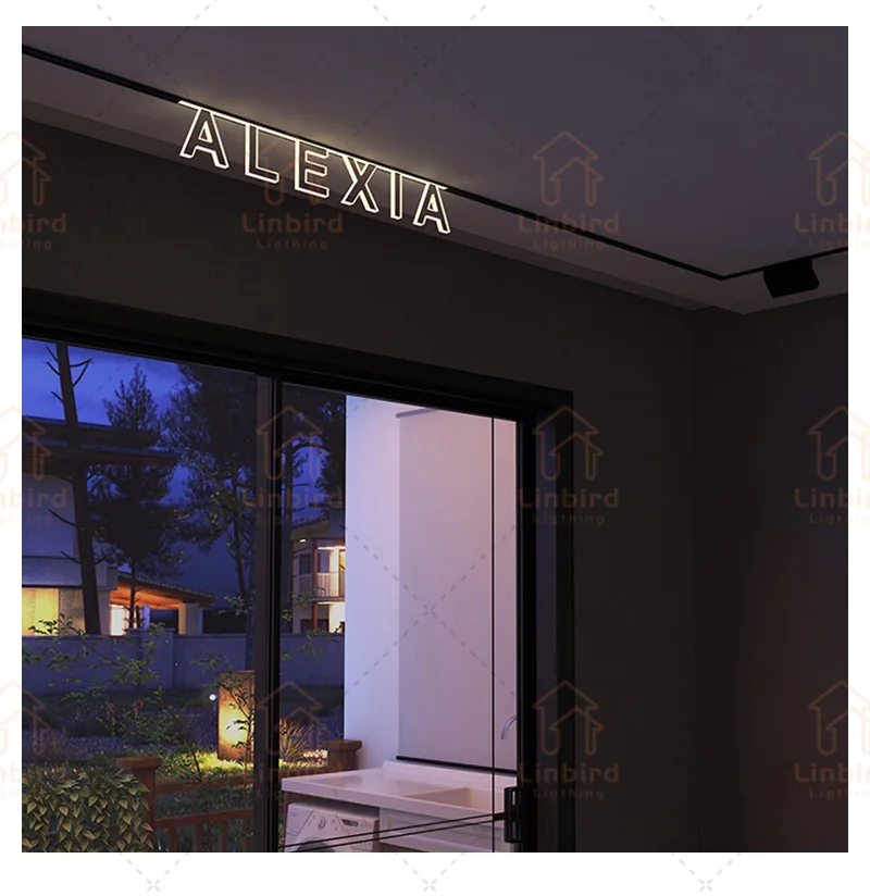 Modern Recessed Letter Magnetic Track Lights LED Lamp Magnetic Rail Ceiling System Indoor Track Lighting Spot Rail Spotlights