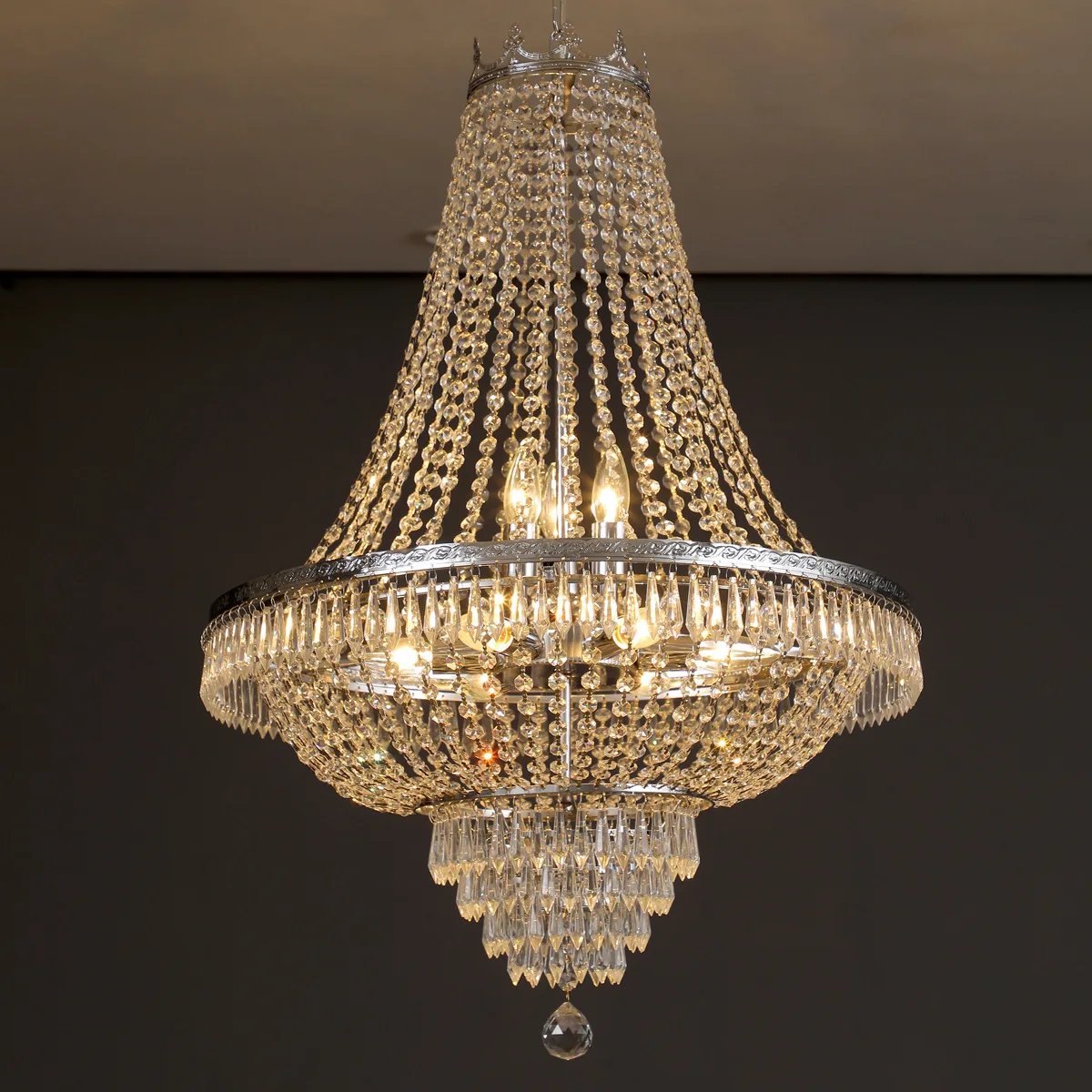 LED Pendant Light Luxury For Living Room Crystal Chandelier Hotel Lobby Villa High Ceiling Staircase European-Style Chandelier
