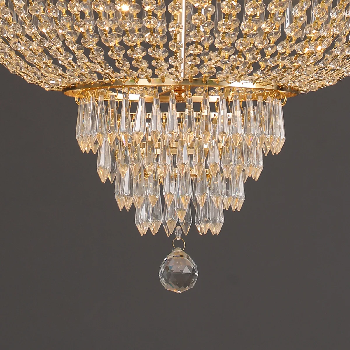 LED Pendant Light Luxury For Living Room Crystal Chandelier Hotel Lobby Villa High Ceiling Staircase European-Style Chandelier