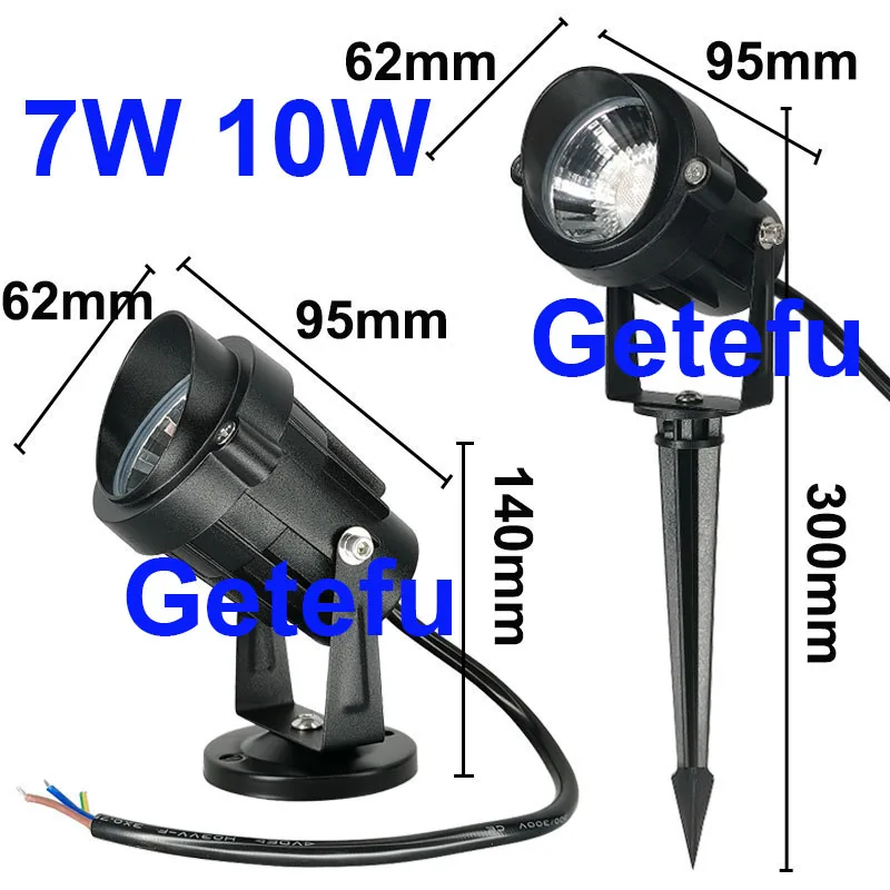 LED COB Spike Lawn Lamp 7W 10W 20W 5W Outdoor Garden Lighting Waterproof Lighting Led Garden Path Spotlights AC85-265V DC12-24V