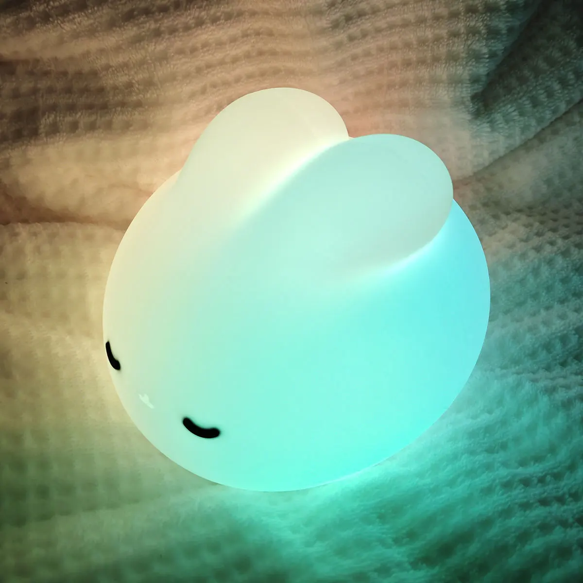 Cute LED Night Light Rabbit Silicone Nightlights USB Rechargeable For Bedroom Decoration Kids Birthday Gift