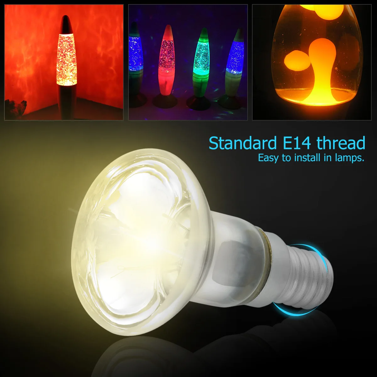 30W Lava Lamp Bulbs Reflector Type Bulbs R39 E14 Base Lava Lamp Bulb for Lava Lamps 220-240V Glitter Lamps for Cabinet Bedroom