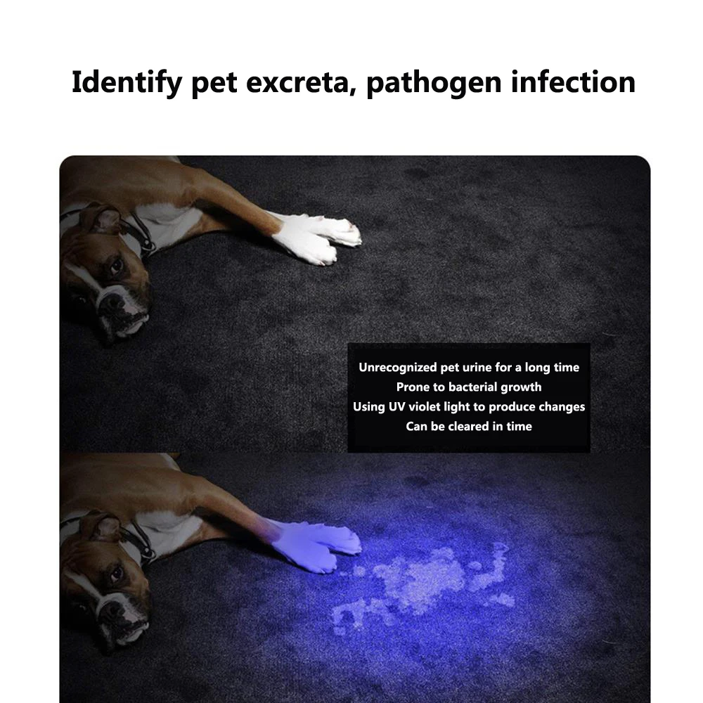 128LED 395nm UV Flashlight High Power Ultraviolet Torch Money Ore Pet Stains Invisible ink Scorpion Marker Fluorescent light