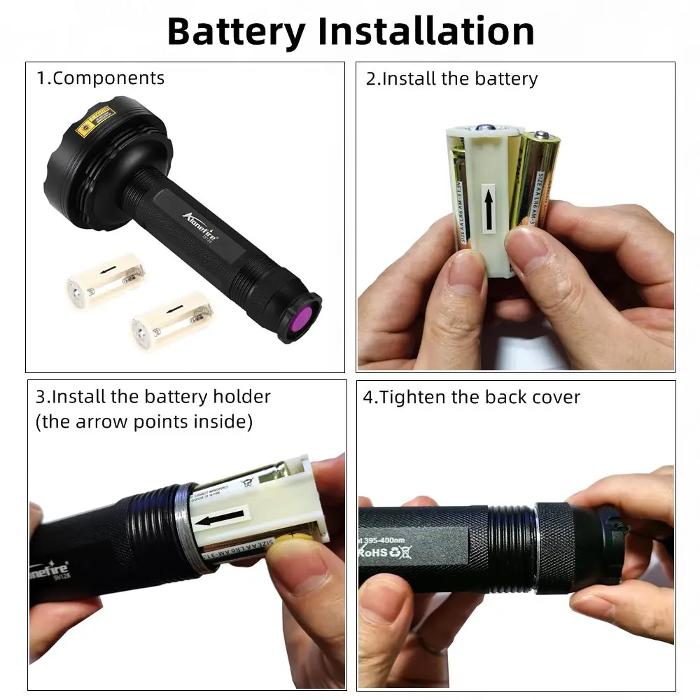 128LED 395nm UV Flashlight High Power Ultraviolet Torch Money Ore Pet Stains Invisible ink Scorpion Marker Fluorescent light