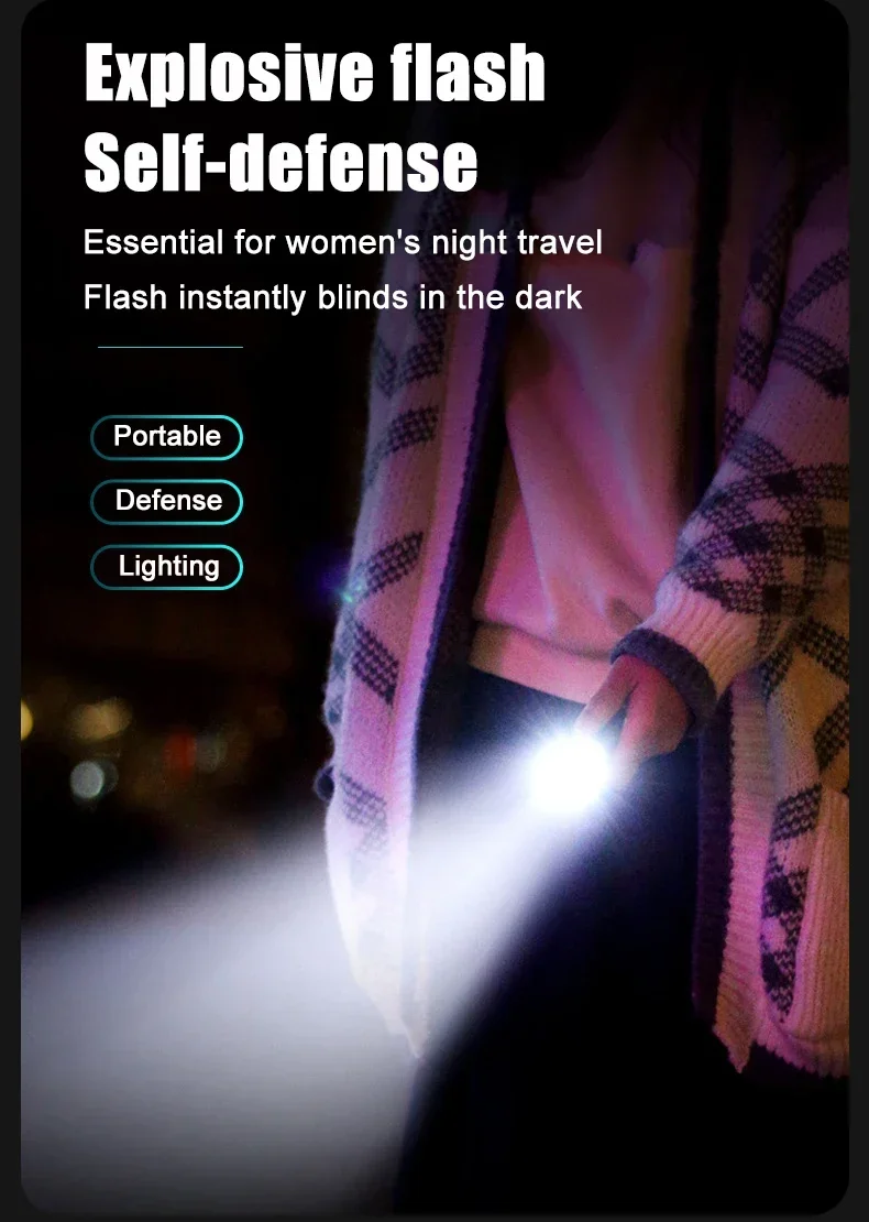 High Quality 3*SST20 LED Flashlight 18350 Super Bright Torch Rechargeable USB Light Waterproof with CAP CLIP for Hiking Camping