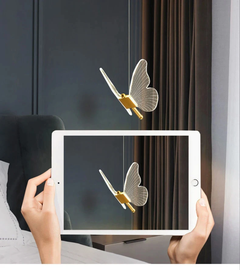 Nordic Butterfly Led Pendant Lamp Bedside Staircase Bedroom Hanging Lamps For Ceiling Art Indoor Lighting Light Fixture