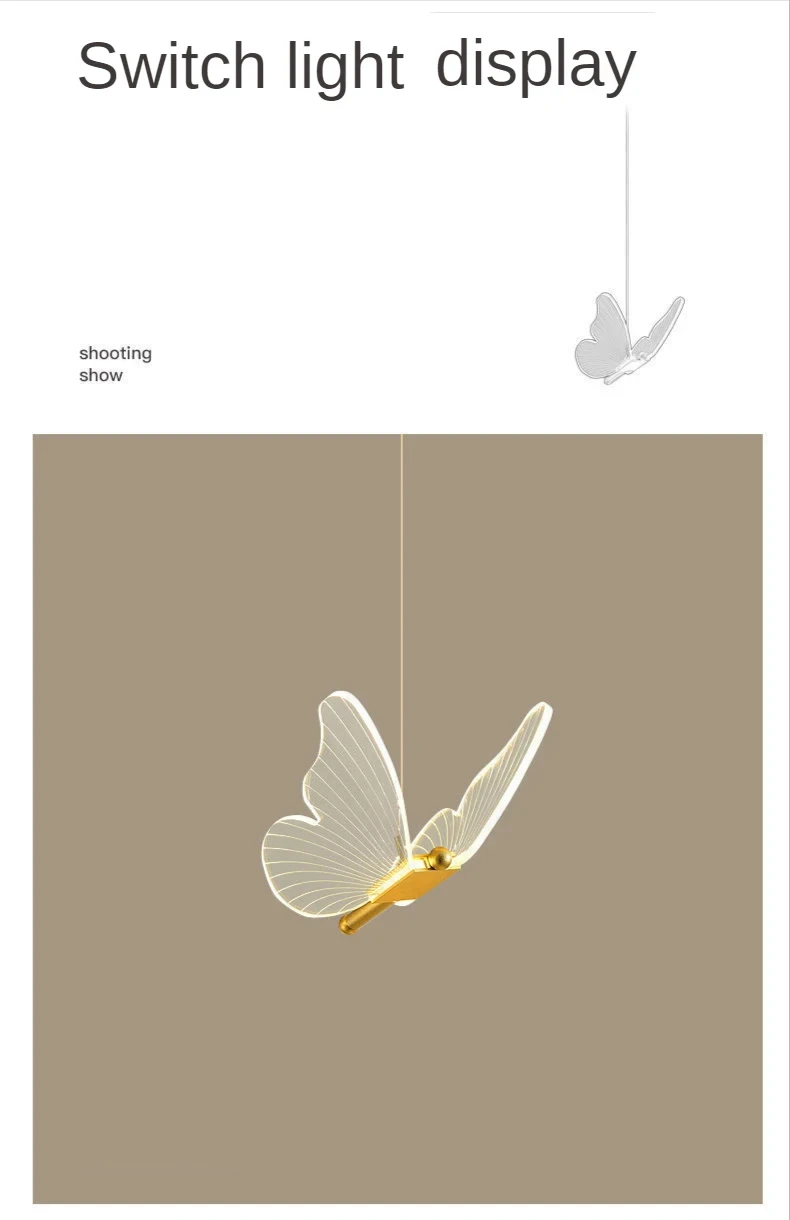 Nordic Butterfly Led Pendant Lamp Bedside Staircase Bedroom Hanging Lamps For Ceiling Art Indoor Lighting Light Fixture