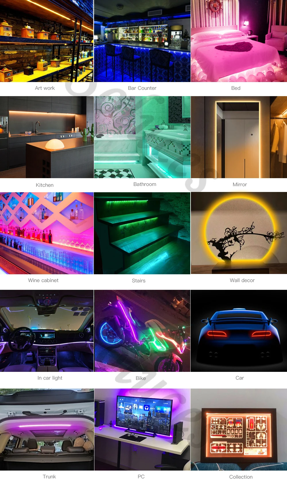 4mm COB LED Strip Lights 12V 24V 480leds/m Multicolor For Car FOB Home Decoration Linear Lighting Red Blue Flexible Ribbon