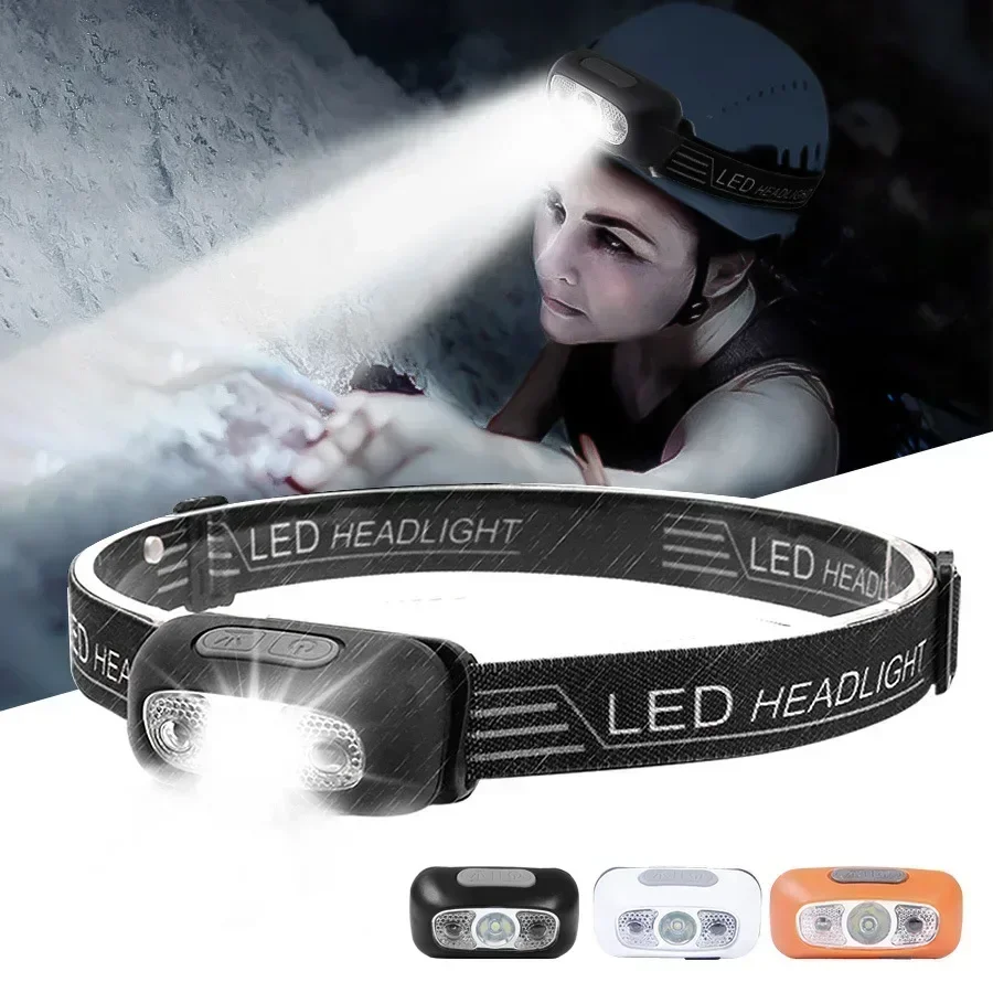 Mini Headlamp Strong Light Led Night Fishing Powerful Torch Head Lamp Outdoor Waterproof Camping Portable LED Sensor Headlamps