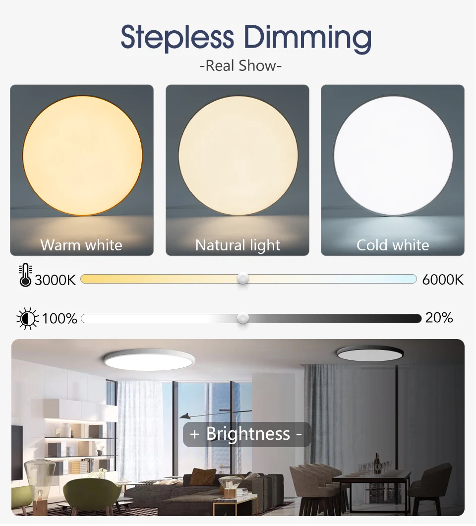 MARPOU 110V 220V 36W 50W 80W Smart Round Ceiling Light with bluetooth APP Remote control Waterproof Ceiling light bathroom