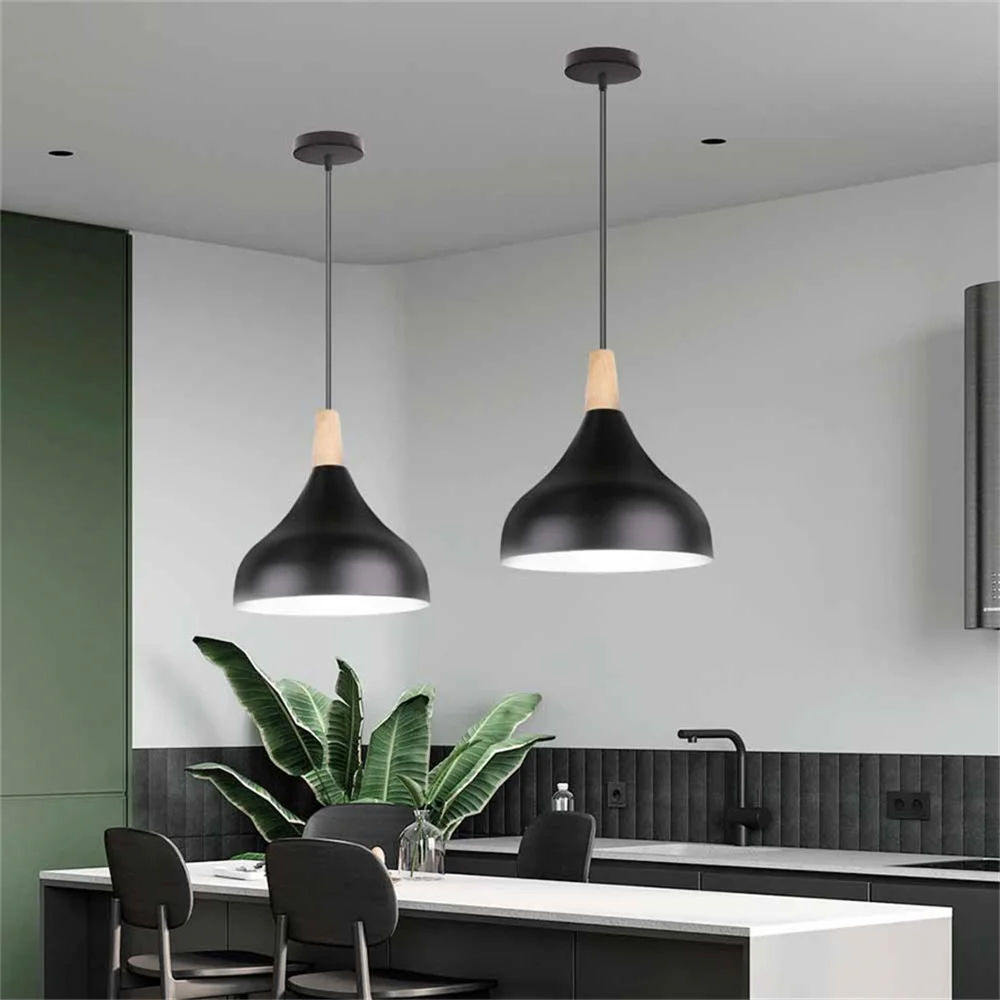 Nordic Modern Hanging Lamps Vintage Iron Black E27 Pendant Lights for Living Room Over Table Dining Room Bedside Suspension Ligh