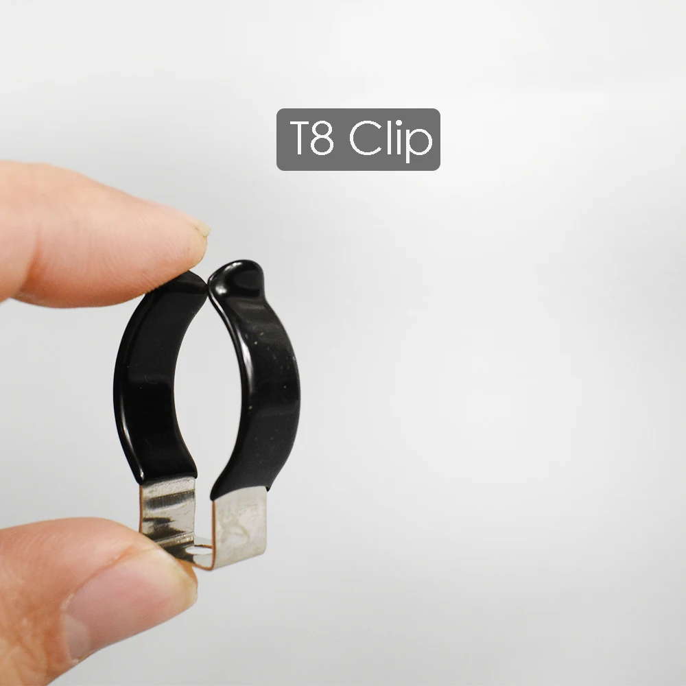 Black PVC T5 T8 T9 T10 T12 Tube Holders LED Light Bulb Clamps Support Fluorescent Tube Replacement Mounting Accessories U Clip
