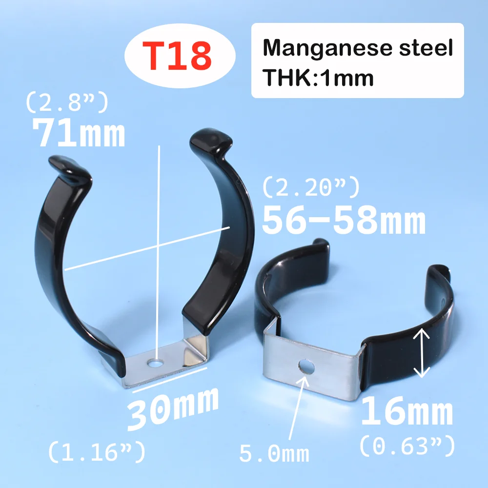 Black PVC T5 T8 T9 T10 T12 Tube Holders LED Light Bulb Clamps Support Fluorescent Tube Replacement Mounting Accessories U Clip