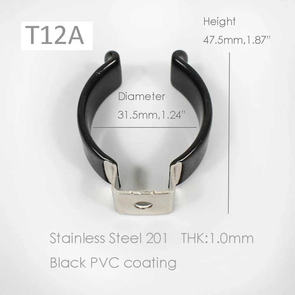 Black PVC T5 T8 T9 T10 T12 Tube Holders LED Light Bulb Clamps Support Fluorescent Tube Replacement Mounting Accessories U Clip