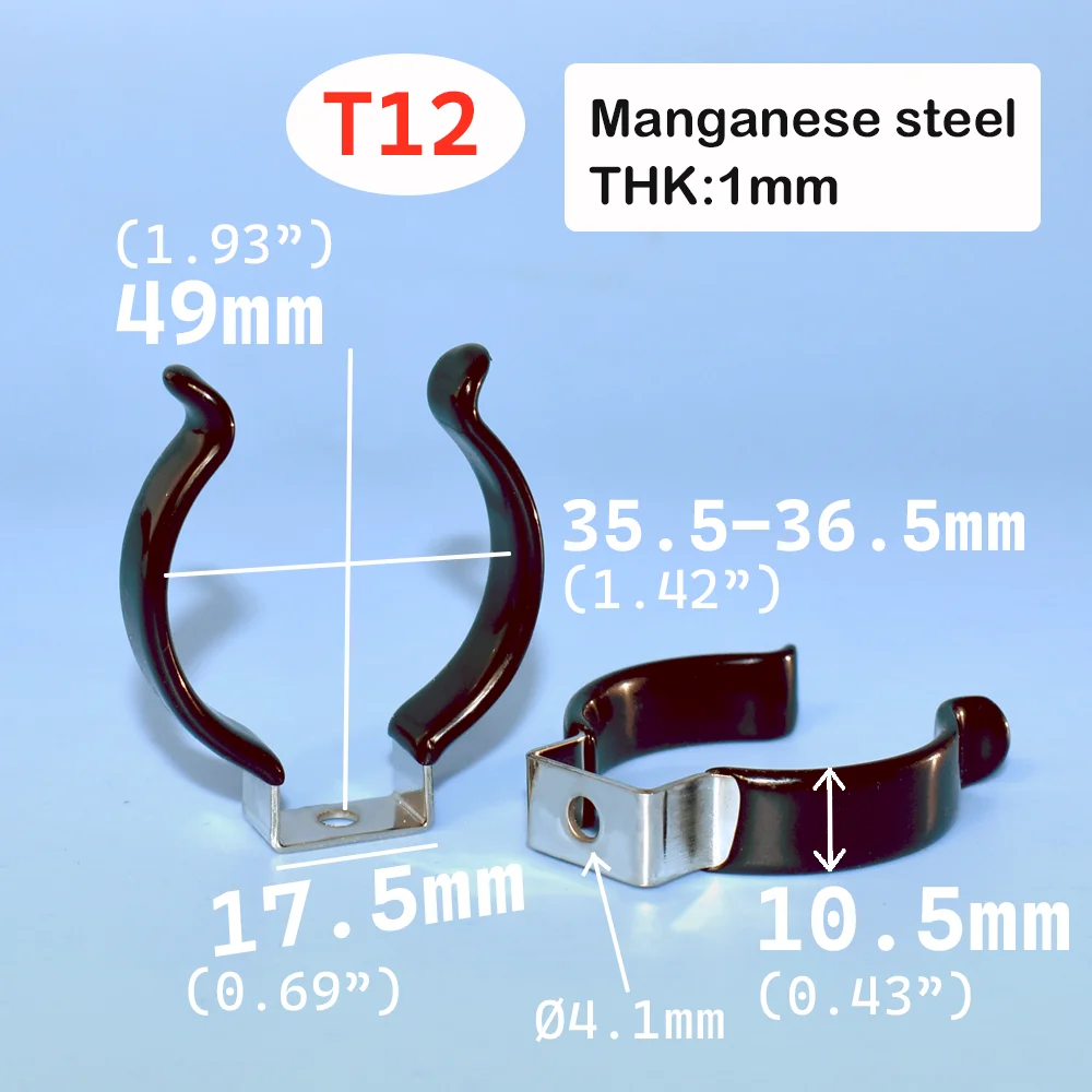 Black PVC T5 T8 T9 T10 T12 Tube Holders LED Light Bulb Clamps Support Fluorescent Tube Replacement Mounting Accessories U Clip