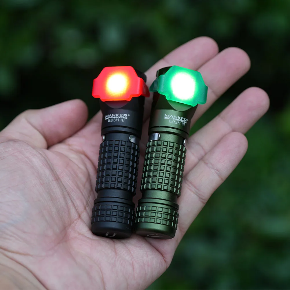 Manker E03H III 1200 Lumens,Magnetic Tail,Rechargeable Portable Flashlight/Headlamp, with White/Red/Green Filters,14500 Battery