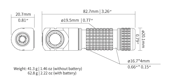 Manker E03H III 1200 Lumens,Magnetic Tail,Rechargeable Portable Flashlight/Headlamp, with White/Red/Green Filters,14500 Battery