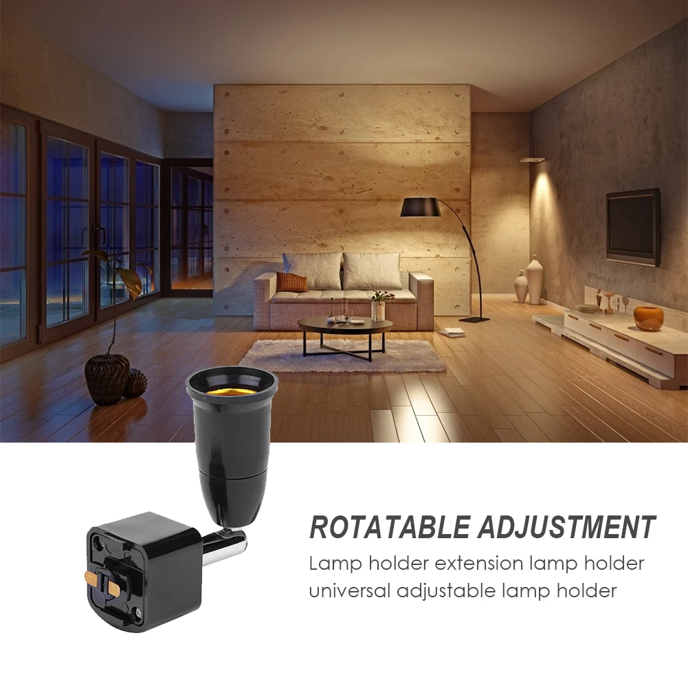 85-240V E27 LED Copper 90 Degree Rotatable Adjustable Lamp Bases Converter Light Bulbs Socket Base Adapter Lighting Products
