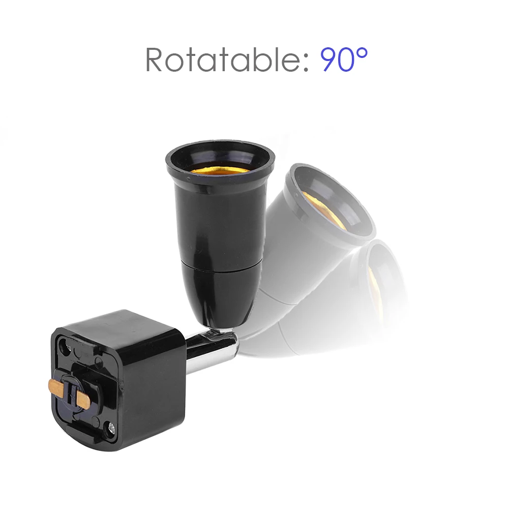85-240V E27 LED Copper 90 Degree Rotatable Adjustable Lamp Bases Converter Light Bulbs Socket Base Adapter Lighting Products