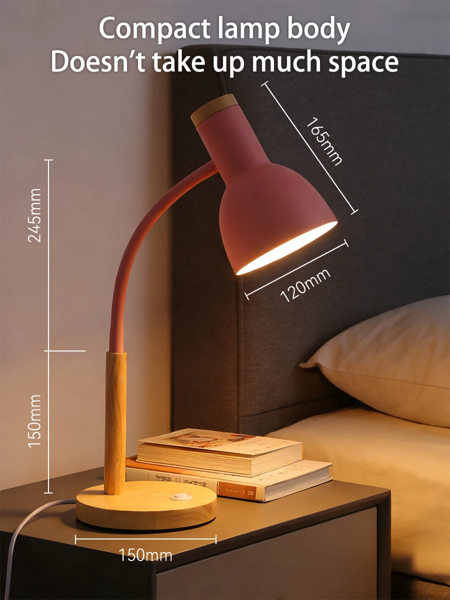LED Desk Lamp E27 Base Table Lamps Replaceable Bulb Bedside Light Room Led Night Light For Bedroom Office Study Reading Lighting