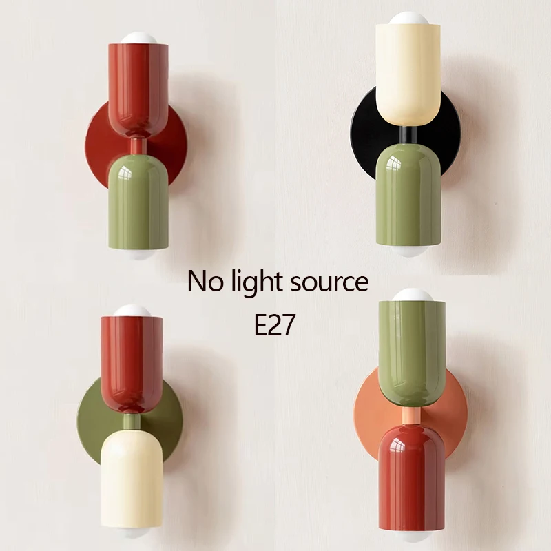 Modern Minimalist Macron Multi-color Bedroom Bedside Table Dining Room Corridor Wall Lamp Staircase Store Wall Lamp LightinE27