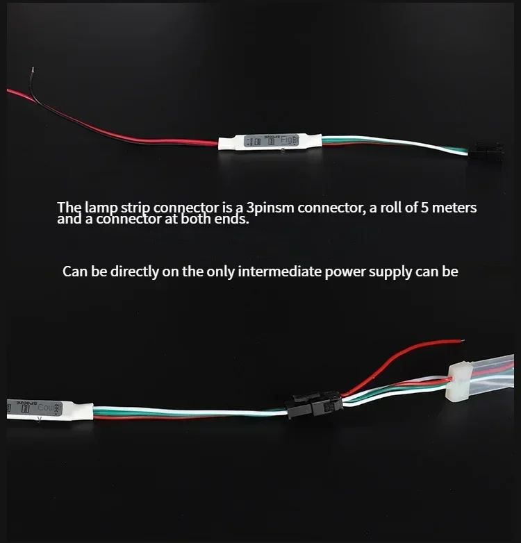 5m RGB Colored Light WS2812B 5050 RGBIC 5V Smart Waterproof LED Strip Individually Addressable IC 30/60/144Pixels/Leds/m Light