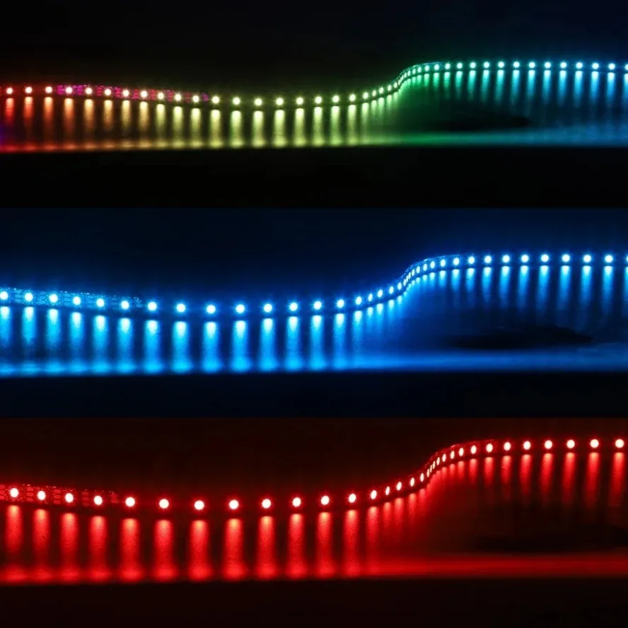 5m RGB Colored Light WS2812B 5050 RGBIC 5V Smart Waterproof LED Strip Individually Addressable IC 30/60/144Pixels/Leds/m Light