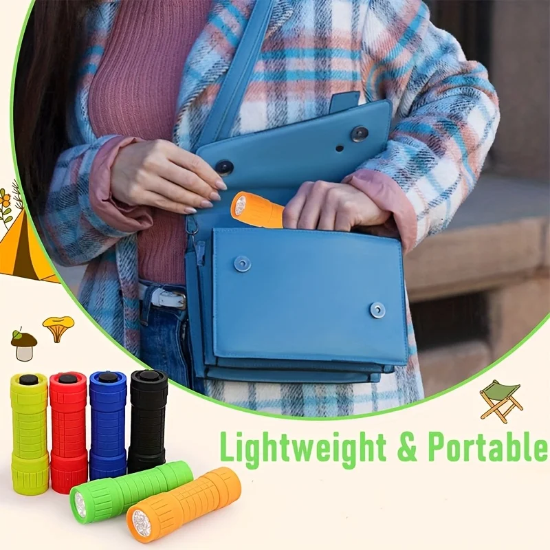Mini Portable Flashlight Nine XPE Lamp Beads Strong Lighting Using 3*AAA Batteries Pocket Outdoor Emergency Torch Children Gifts
