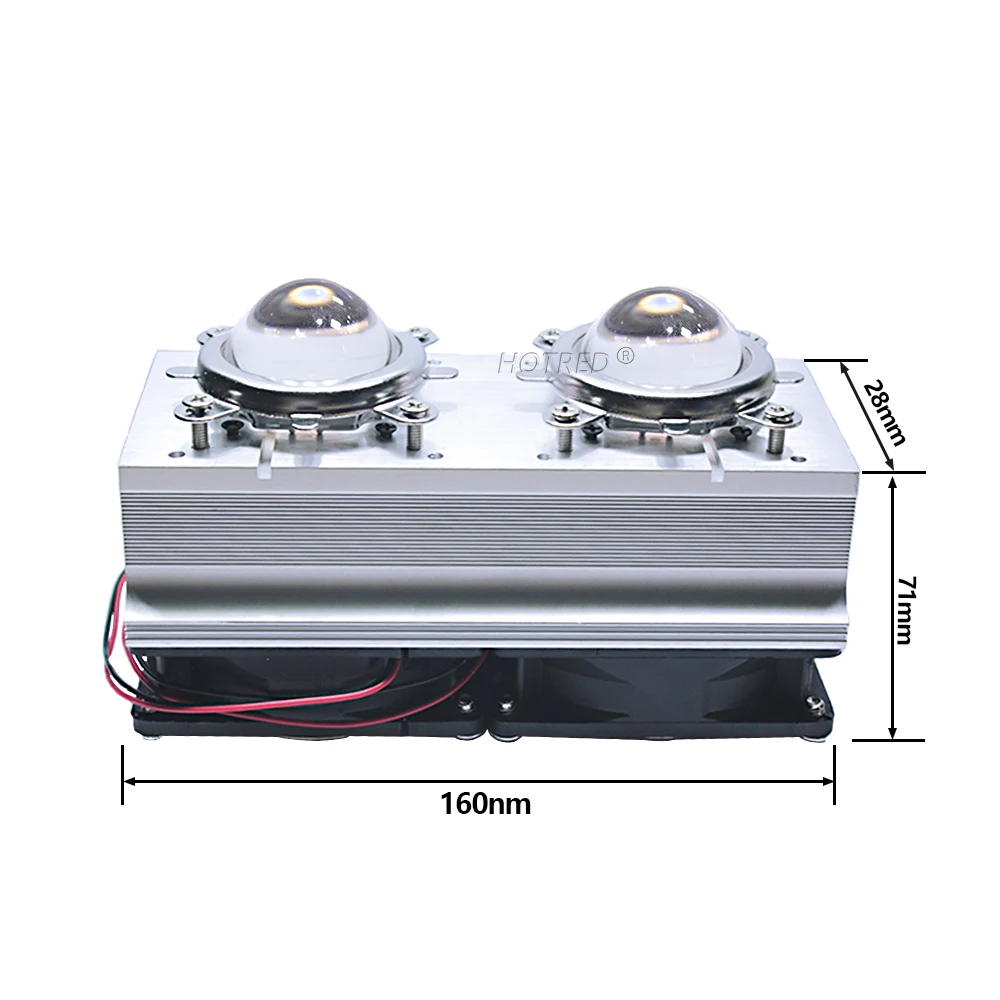 LED Heatsink Aluminium Cooling Radiator + 60 /120 Degrees 44mm Lenes + Reflector + Bracket 12V Fans For 20W 30W50W 100W Chip COB