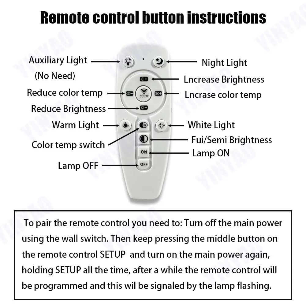 2.4G LED Drive Lntelligent Remote Control Power (12-24W)X2 (40-60W)X2 (50-70W)X2 For Dimmable Color-Changeable Chandelier