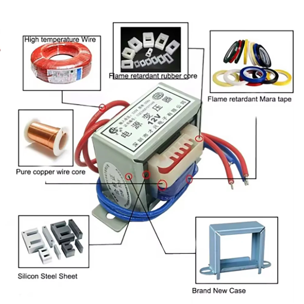 1W 5W 10W 12W 15W 20W 25W 40W 60W Power Transformer Input AC 220V 50HZ Output AC 6V 9V 12V 15V 18V 24V 36V 48V 110V Dual V 3Line