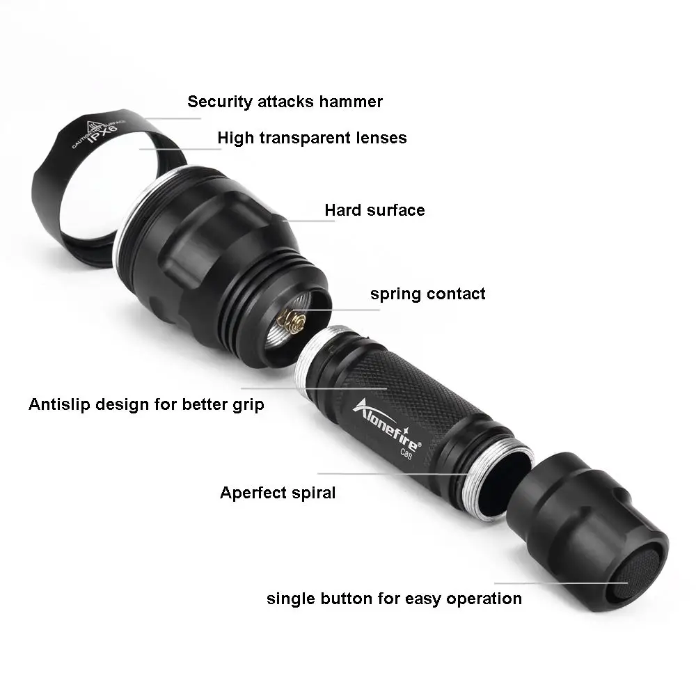 C8 Classic High Power Led Tactical Flashlight Outdoor Hiking Travel Fishing Camping Hunting Portable Night Lighting Torch Lamp