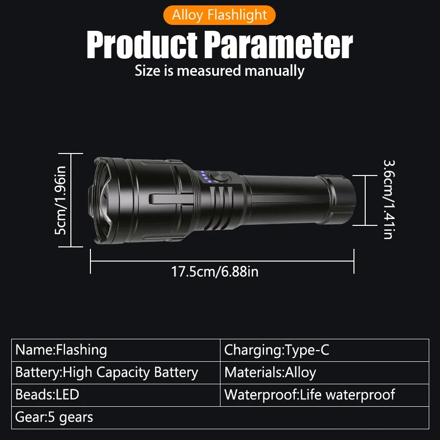 Ultra Powerful Flashlight Concentrating Ignition Flashlight Waterproof Military Tactical Lamp Outdoor Camping Adventure Torch