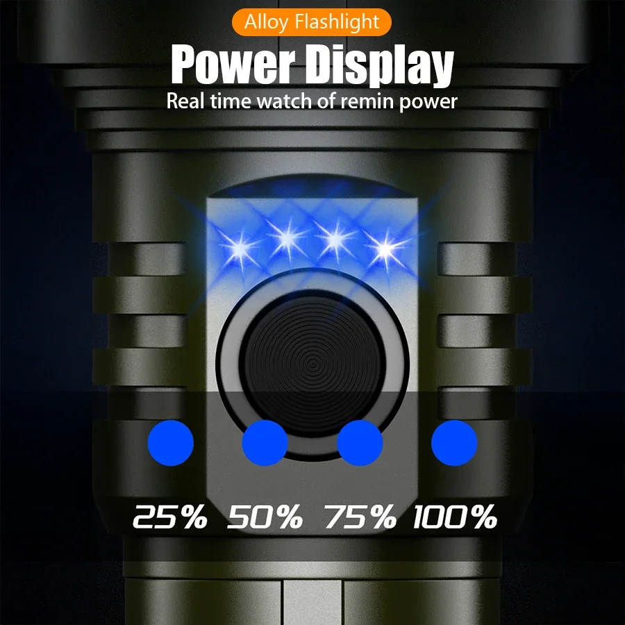 Ultra Powerful Flashlight Concentrating Ignition Flashlight Waterproof Military Tactical Lamp Outdoor Camping Adventure Torch